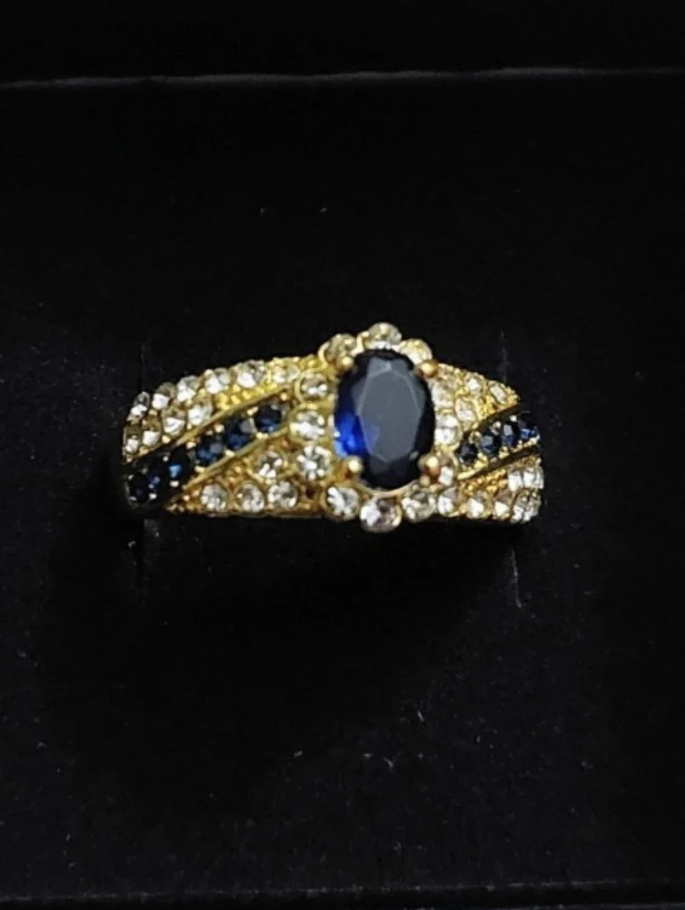 2.50Ct Oval Cut Lab Created Sapphire Women's Ring 14k Yellow Gold Plated NWT